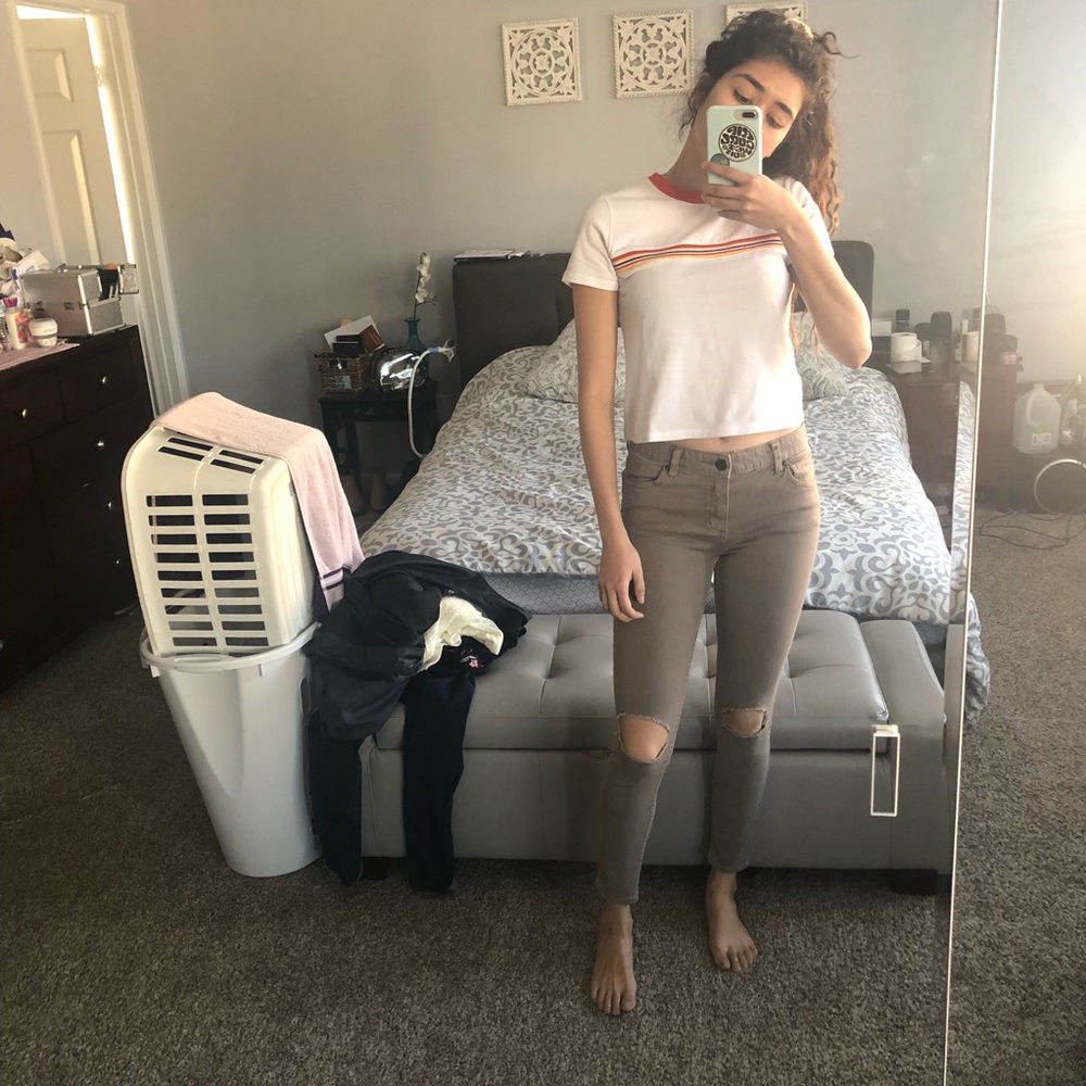 Free people ripped at knee pants